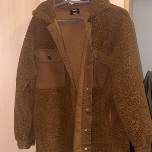 Ardene Women's Brown Sherpa Shirt Jacket